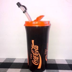 Vintage CocaCola neon Tumbler with straw